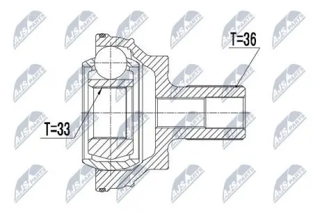 ШРУС / Шарнір рівних кутових швидкостей NTY NPZ-VW-043