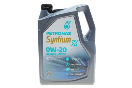 Олива моторна SYNTIUM X 0W-20 C5 API SP (5L) Petronas 70980M12EU