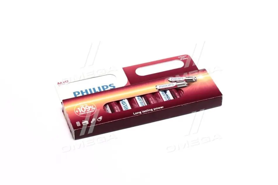 Батарейки лужні Philips Power Alkaline AA (12 шт.) — для повсякденних пристроїв PHILIPS LR6P12W10 (фото 1)