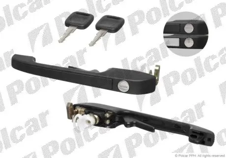 Ручка двери Audi 80/Passat > левая перед. Polcar 1303Z-41