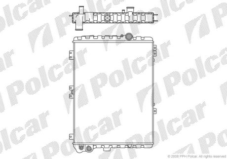 Радиатор двигателя Audi 80, 90, Cabriolet, Coupe 1.9-2.3 08.80-12.96 Polcar 130708-3