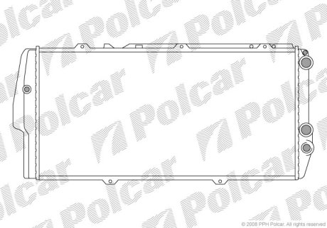 Радиатор охлаждения Audi 100/200 1.8-2.2 86-91 Polcar 131508A3