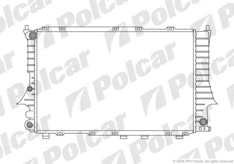 Радиатор охлаждения Audi 100 2,8 90-94 Polcar 131608-3