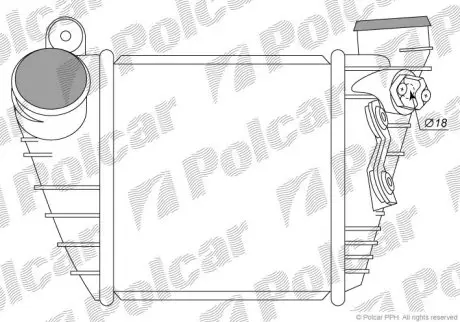 Радіатор повітря (Інтеркулер) Polcar 1323J8-1