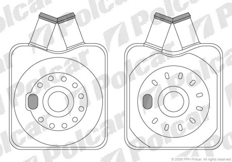 Радиатор масляный Audi A4 95-, A3 96-, A6 97-,/ VW Passat 96-, Golf IV 97-/ Skoda Octavia 96- Polcar 1323L8-1 (фото 1)