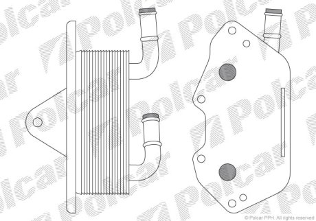 Масляный радиатор Audi A4, A5, A6, A6 Allroad, A7, A8, Q5, Q7 VW Touareg 2.0D-3.2 05.04- Polcar 1335L8-1