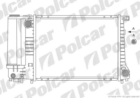 Радиатор охлаждения BMW 3/5 E36/E34 1.6/1.8 i Polcar 200708A1