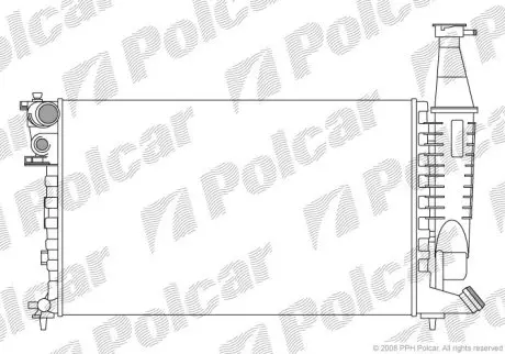 Радіатор охолодження двигуна Citroen Berlingo 1.1/1.4/1.8 06.96- Polcar 235008-2