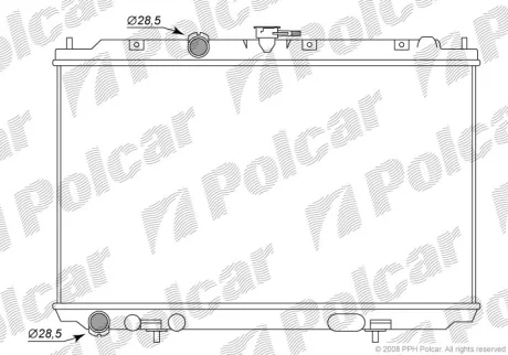Радіатор охолодження ALMERA TINO (V10), 1 Polcar 2756081K
