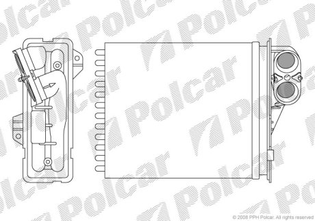 Радiатор пічки Dacia Logan 04- Polcar 2800N8-1