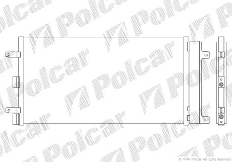 Радиатор кондиционера Fiat Doblo 1.4/1.6/1.6CNG 10.01- Polcar 3041K8C1 (фото 1)