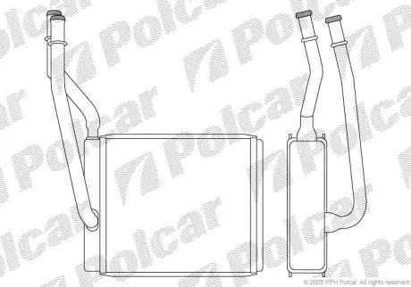 Радiатор пiчки Ford Focus/Ford Transit Connect /Focus 1.8TDCI 01-04 Polcar 3201N8-1