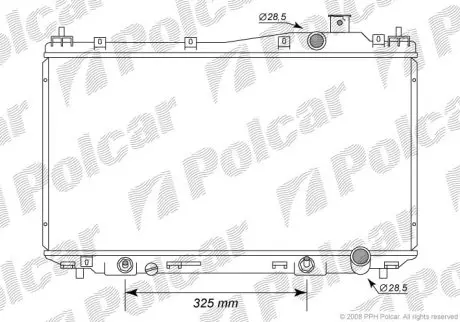 Основной радиатор Honda Civic 1.4/1.6/1.7 12.00-12.05 Polcar 382508-2