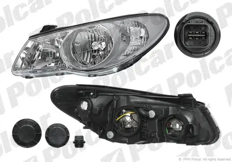 Фара основна ELANTRA 10.06-08.10 Polcar 401610-E