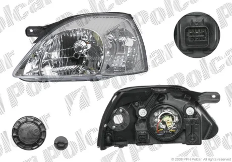 Фара основна KIA RIO, 02- Polcar 4116091E