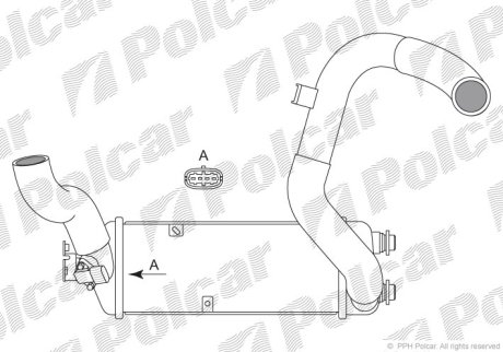 Радіатор повітря (Інтеркулер) Polcar 4117J81X (фото 1)