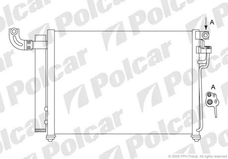 Радiатор кондицiонера Kia Rio 1.5D 03.05- Polcar 4117K8C2 (фото 1)