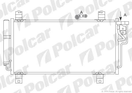 Радиатор кондиционера MAZDA 6 1.8-2.5 07- Polcar 4560K8C2S