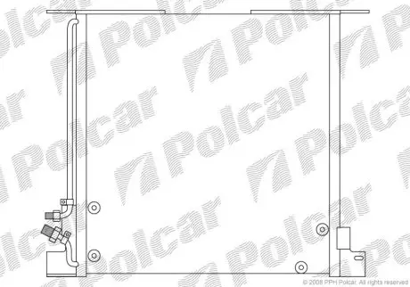 Радіатор кондиціонера MB Vito/V-class V 200 01/97- Polcar 5012K8C1