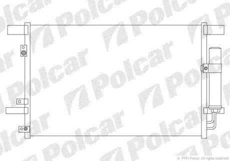 Радиатор кондиционера Citroen C4 1.6/1.8 12- /Mitsubishi Lancer 08- /Peugeot 4007, 4008 07- Polcar 5266K8C1