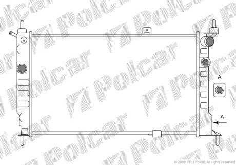 Радіатор Opel Astra F 1.4-2.0 09.91-01.05 Polcar 550708A5