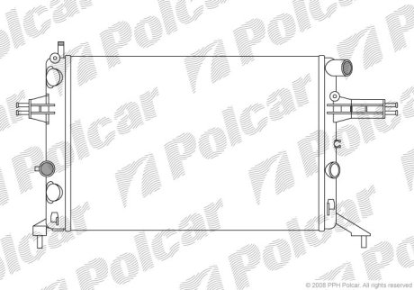 Радиатор двигателя ASTRA G 1.4 1.6 1.8/537x359x22 Polcar 550808A8