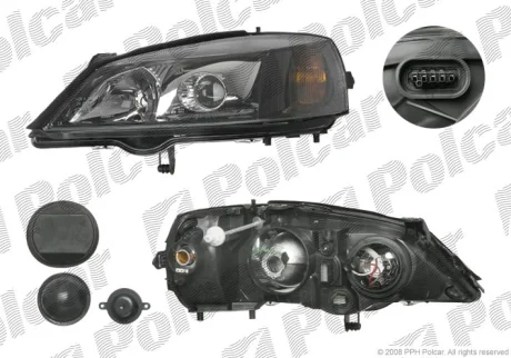 Фара основная OPEL ASTRA G, 98- Polcar 5508108E