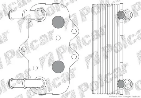 Радиатор масляный Opel Vectra B 2.0tdi Polcar 5508L8-3