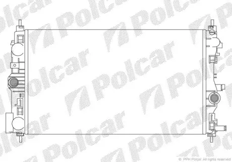 Радіатор двигуна CHEVROLET CRUZE Polcar 551108-6
