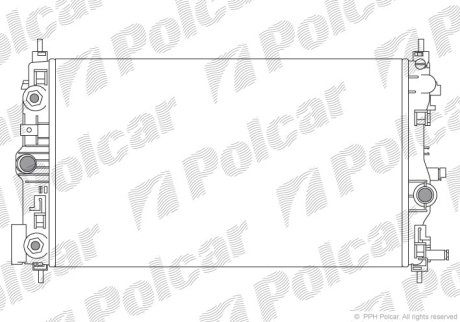 Радиатор охлаждения (AT) Opel Astra J, Zafira C 2.0D 12.09 Polcar 551108-7