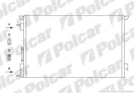 Радіатор кондиціонера Opel Vectra 1.6-2.2 02- Polcar 5518K8C1