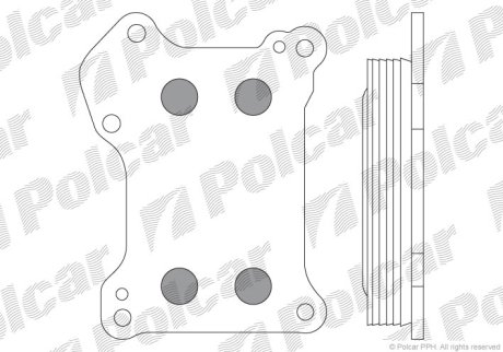 Масляный радиатор Fiat Doblo 1.3d 04-06 Polcar 5556L8-1