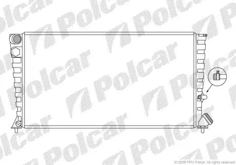 Радиатор охлаждения, 306 (7B, N3, N5), 04 Polcar 570808-2