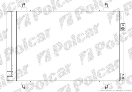 Радіатор кондиціонера Citroen Berlingo 1.6 HDI 08- Polcar 5711K8C2S