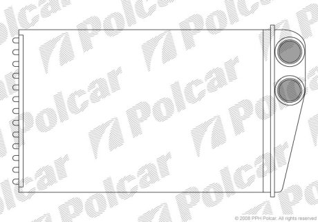 Радиатор печки Renault Megane II 1.9 dCi 2002/09 > Polcar 6012N8-1