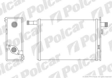 Радиатор обогрева Opel Vivaro/Renault Trafic 05.89-12.01 Polcar 6022N8-1