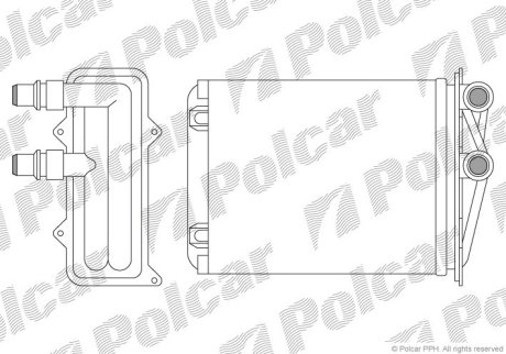 Радиатор печи Opel Vivaro Renault Trafic 1.9D-2.5D 03.01- Polcar 6026N8-1