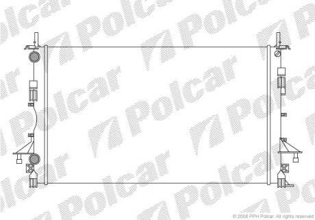 Радиатор охлаж. двигателя Renault Laguna II 1.6-1.8-2.0-1.9 dCi 01- Polcar 603708A1