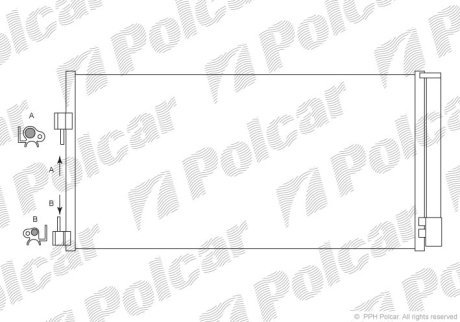 Радіатор кондиціонера Renault Laguna III, Latitude 1.5D-3.5 10.07- Polcar 6039K8C1 (фото 1)