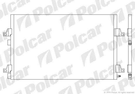 Радіатор кондиціонера Renault Espace IV, Megane II 1.6-3.5 11.02- Polcar 6052K8C2