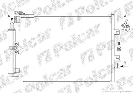 Радіатор кондиціонера Polcar 6055K8C2S