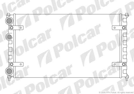 Радиатор охлаж. двигателя VW Caddy II, Polo 1.4-1.9D 02.93-01.04 Polcar 671308A2 (фото 1)