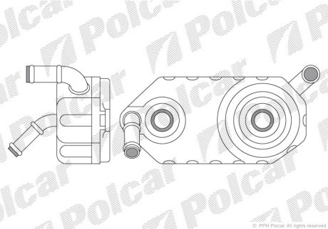 Радиатор масляный Skoda/VAG1.6-2.0 (AKП 4 ступ.)98- Polcar 6713L8-1