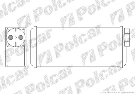 Радиатор печки Skoda Favorit, Favorit Forman, Felicia I, Felicia Ii Vw Caddy Ii 1.3/1.9D 06.88-04.02 Polcar 6900N8-1