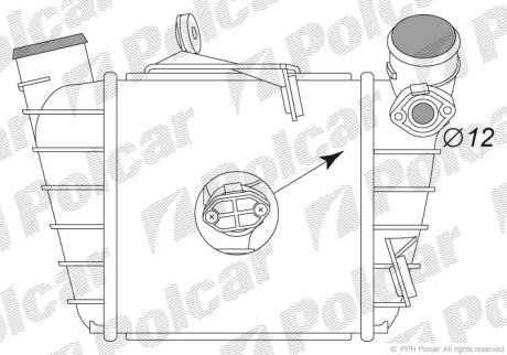 Інтеркулер Skoda Fabia, Roomster VW Fox, Polo 1.4-1.9D 08.99-03.10 Polcar 6913J8-2 (фото 1)