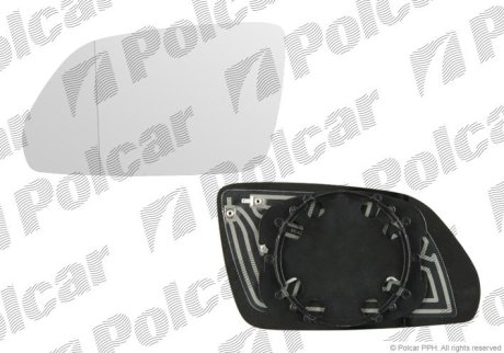 Стекло зеркала снаружи. лев Skoda Octavia 04- /VW Polo 05- Polcar 6922546E (фото 1)