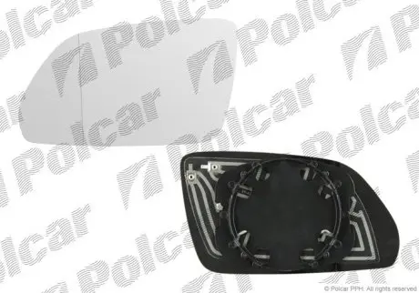 Скло дзеркала зовнішнього лівого Skoda Octavia 04- /VW Polo 05- Polcar 6922546E