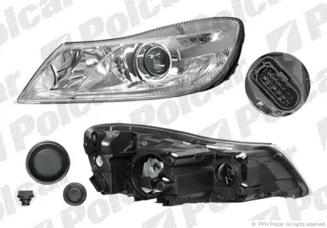Фара передн. пров. Skoda Octavia 1.6TDI 09- Polcar 692310-E