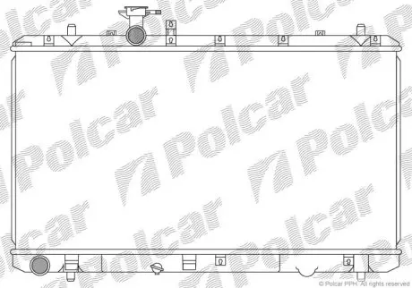 Радиатор двигателя (мкпп) Fiat Sedici Suzuki Sx4 1.5/1.6 06.06- Polcar 743508-1