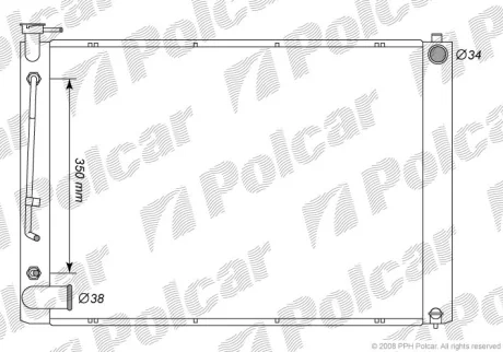 Радиатор охлаждения RX(_U3_), 02.03-12. Polcar 8061082K